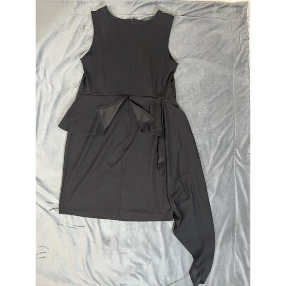 Ashley Stewart Asymmetric Peplum Black Dress - Picture 12 of 16